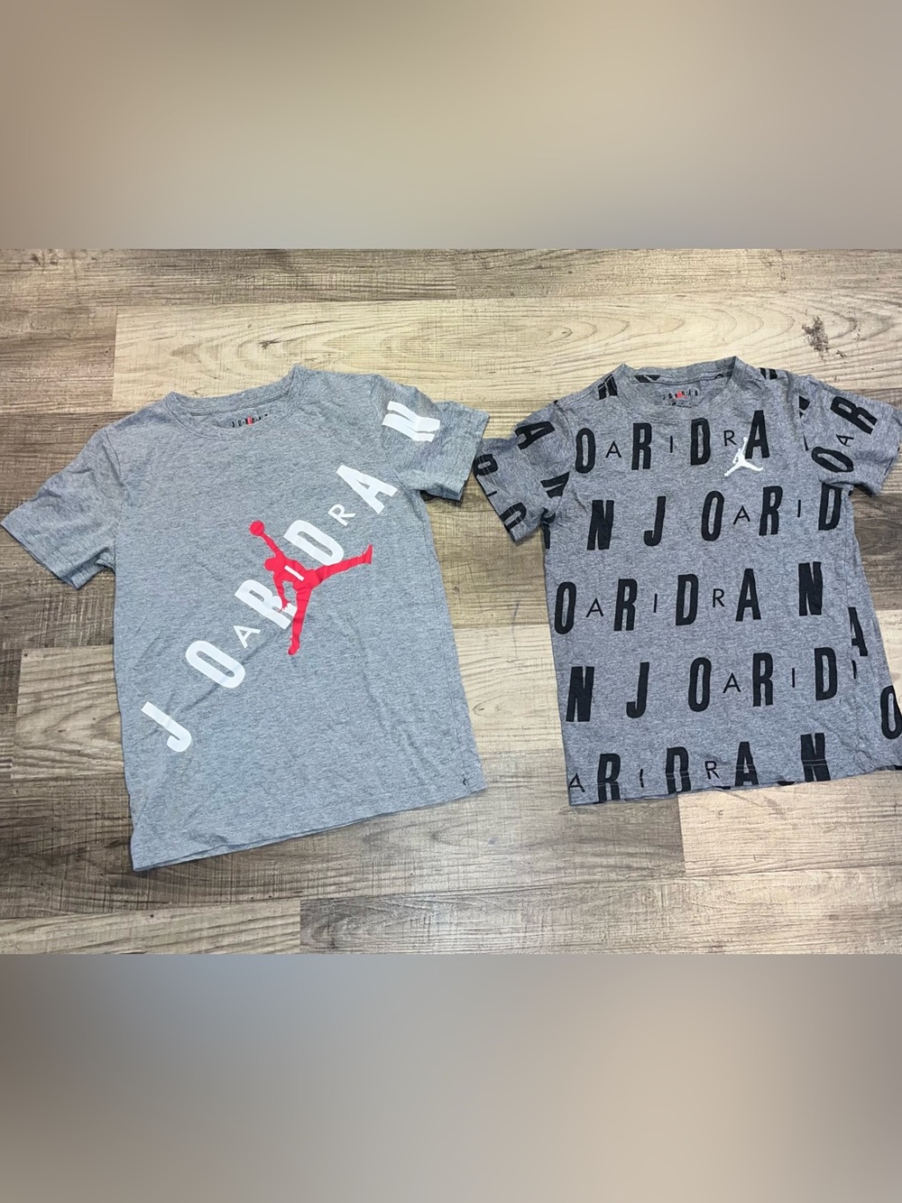 Youth Jordan Lot of 2 Gray T-Shirts Medium ( 10-12)  AOP